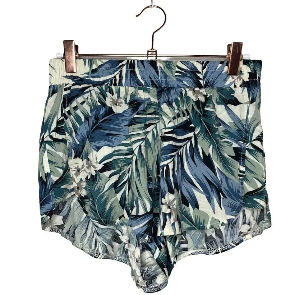 Tobi Palm Printed Shorts Green Size Small